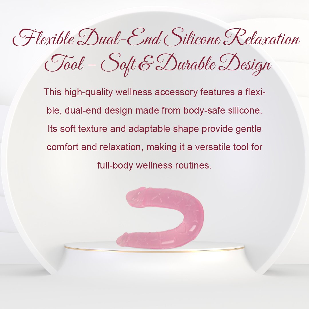 Realistic Double Ended Jelly Lesbian Dildo Pink Color - Image 3