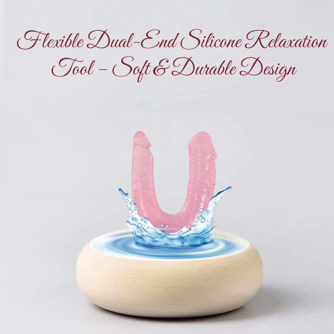 Realistic Double Ended Jelly Lesbian Dildo Pink Color - Image 5