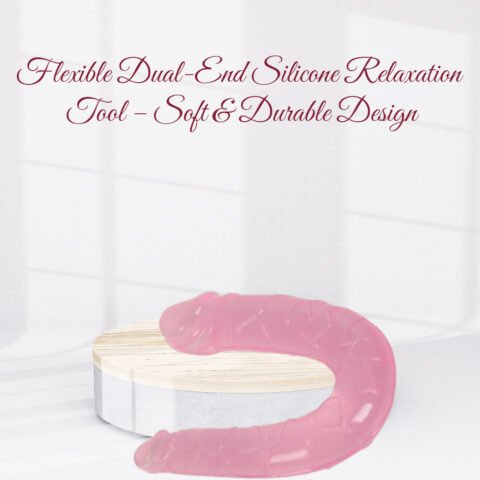 Realistic Double Ended Jelly Lesbian Dildo Pink Color